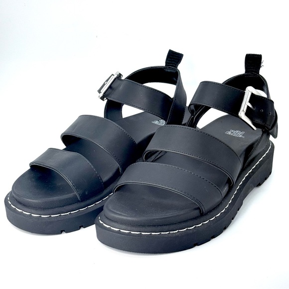 Wild Fable Black Platform Sandals Women’s Size 7 Strappy Buckle Chunky Sole - Picture 3 of 11